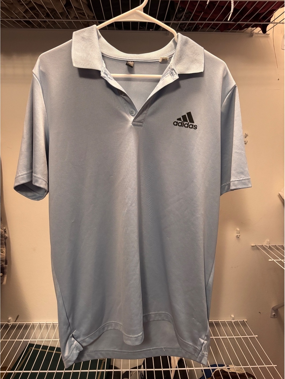 Adidas Men's Light Blue Polo Shirt Size M